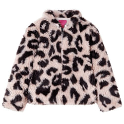 Kids' Coat Long Sleeve Jacket Outwear Kids Collar Coat Faux Fur Light Pink - 104