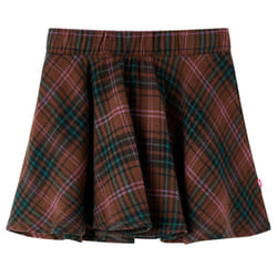 Kids' Skirt Girls Skater Skirt Toddler School Short Skirt Plaid Pattern Cognac - 92