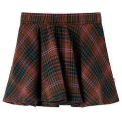Kids' Skirt Girls Skater Skirt Toddler School Short Skirt Plaid Pattern Cognac - 104