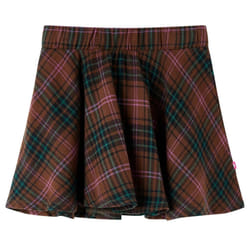 Kids' Skirt Girls Skater Skirt Toddler School Short Skirt Plaid Pattern Cognac - 140