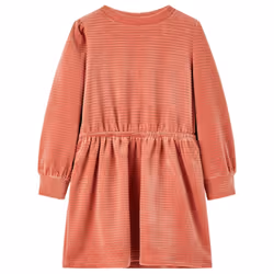 Kids' Dress with Long Sleeves Toddler Short School Girl's Dress Medium Pink - 92