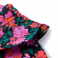 Kids' Dress with Long Sleeves Girls' Dress Skirt Floral Print Bright Pink - 92