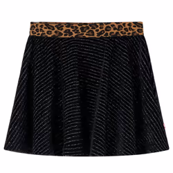 Kids' Skirt with Leopard Waistband Kids Girl's Skater Skirt Short Skirt Black - 92