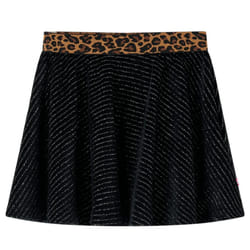 Kids' Skirt with Leopard Waistband Kids Girl's Skater Skirt Short Skirt Black - 92