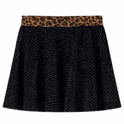 Kids' Skirt with Leopard Waistband Kids Girl's Skater Skirt Short Skirt Black - 116
