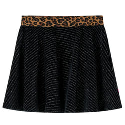 Kids' Skirt with Leopard Waistband Kids Girl's Skater Skirt Short Skirt Black - 116