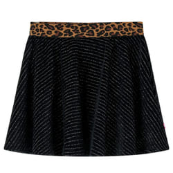 Kids' Skirt with Leopard Waistband Kids Girl's Skater Skirt Short Skirt Black - 128