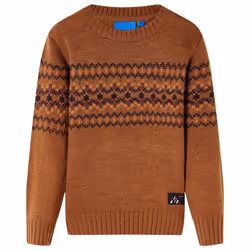 Kids' Sweater Children Toddler Pullover Sweatshirt Kids' Tops Knitwear Knitted - cognac, 92