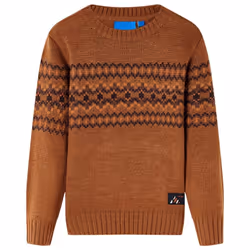Kids' Sweater Children Toddler Pullover Sweatshirt Kids' Tops Knitwear Knitted - cognac, 104