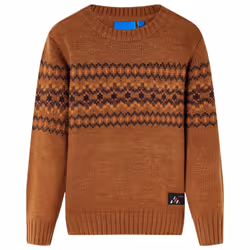 Kids' Sweater Children Toddler Pullover Sweatshirt Kids' Tops Knitwear Knitted - cognac, 128