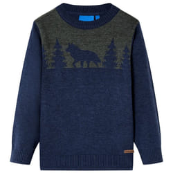 Kids' Sweater Children Toddler Pullover Kids' Sweatshirt Knitwear Knitted Navy - 92