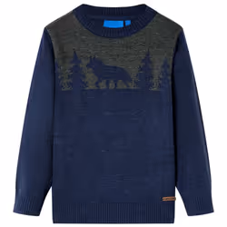 Kids' Sweater Children Toddler Pullover Kids' Sweatshirt Knitwear Knitted Navy - 104