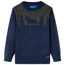 Kids' Sweater Children Toddler Pullover Kids' Sweatshirt Knitwear Knitted Navy - 116