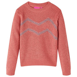 Kids' Sweater Children Pullover Sweatshirt Kids Knitwear Knitted Medium Pink - 128
