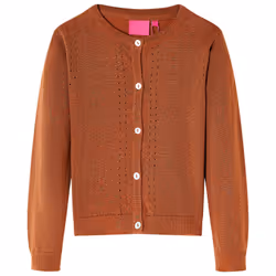 Kids' Cardigan Long Sleeve Coats Toddler Children Kids Knit Sweater Knitted - cognac, 116