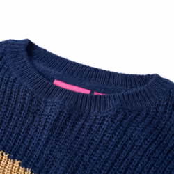 Kids' Sweater Children Toddler Pullover Kids' Sweatshirt Knitwear Knitted Navy - 128