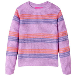 Kids' Sweater Children Sweatshirt Knitwear Stripes Knitted Lilac and Pink - 92