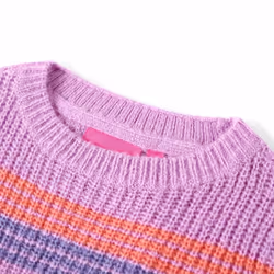 Kids' Sweater Pullover Sweatshirt Knitwear Stripes Knitted Lilac and Pink 140