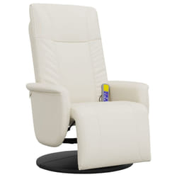 vidaXL Massage Recliner Chair with Footrest Sofa Chair Armchair Faux Leather - cream