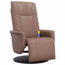 vidaXL Massage Recliner Chair with Footrest Sofa Chair Armchair Faux Leather - brown