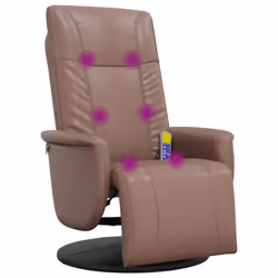 vidaXL Massage Recliner Chair with Footrest Sofa Chair Armchair Faux Leather - brown - Additional view 7