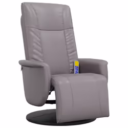 vidaXL Massage Recliner Chair with Footrest Sofa Chair Armchair Faux Leather - grey