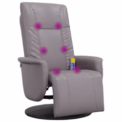 vidaXL Massage Recliner Chair with Footrest Sofa Chair Armchair Faux Leather - grey - Additional view 7