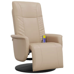 vidaXL Massage Recliner Chair with Footrest Sofa Chair Armchair Faux Leather - cappuccino