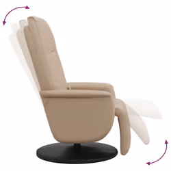 vidaXL Massage Recliner Chair with Footrest Sofa Chair Armchair Faux Leather - cappuccino - Additional view 6