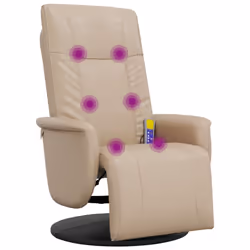 vidaXL Massage Recliner Chair with Footrest Sofa Chair Armchair Faux Leather - cappuccino - Additional view 7