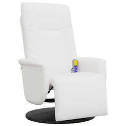vidaXL Massage Recliner Chair with Footrest Sofa Chair Armchair Faux Leather - white