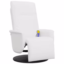 vidaXL Massage Recliner Chair with Footrest Sofa Chair Armchair Faux Leather - white