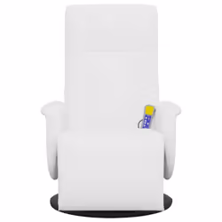 vidaXL Massage Recliner Chair with Footrest Sofa Chair Armchair Faux Leather - white