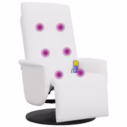 vidaXL Massage Recliner Chair with Footrest Sofa Chair Armchair Faux Leather - white - Additional view 7