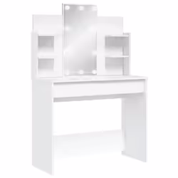 vidaXL Dressing Table Makeup Vanity Desk Cosmetic Table with LED Lights Black - white