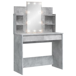 vidaXL Dressing Table Makeup Vanity Desk Cosmetic Table with LED Lights Black - sonoma oak
