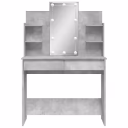 vidaXL Dressing Table Makeup Vanity Desk Cosmetic Table with LED Lights Black - sonoma oak - Additional view 4