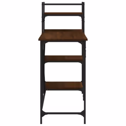 vidaXL Computer Desk with Shelves Writing Table Standing Desk Office Desk - brown oak - Additional view 4