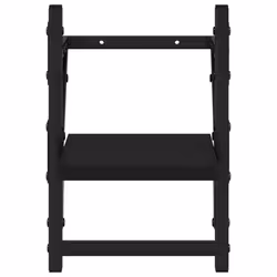 vidaXL Wall Shelves with Bars Floating Wall Rack Wall Mounted Shelf 2 pcs - black, 20 x 25 x 30 cm - Additional view 4