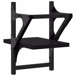 vidaXL Wall Shelves with Bars Floating Wall Rack Wall Mounted Shelf 2 pcs - black, 20 x 25 x 30 cm - Additional view 6
