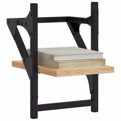 vidaXL Wall Shelves with Bars Floating Wall Rack Wall Mounted Shelf 2 pcs - sonoma oak, 20 x 25 x 30 cm