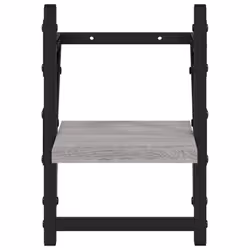 vidaXL Wall Shelves with Bars Floating Wall Rack Wall Mounted Shelf 2 pcs - grey sonoma, 20 x 25 x 30 cm - Additional view 4