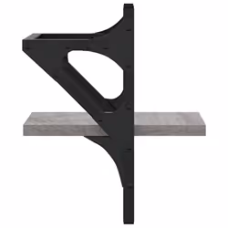 vidaXL Wall Shelves with Bars Floating Wall Rack Wall Mounted Shelf 2 pcs - grey sonoma, 20 x 25 x 30 cm - Additional view 5