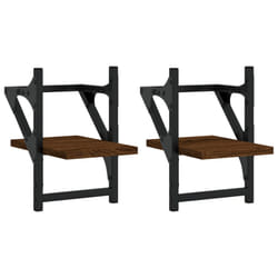 VidaXL 836232 shelve Wood, Metal Brown, Wood
