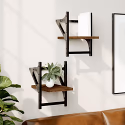 VidaXL 836232 shelve Wood, Metal Brown, Wood