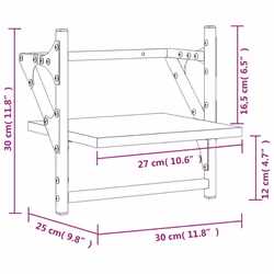 vidaXL Wall Shelves with Bars Floating Wall Rack Wall Mounted Shelf 2 pcs - black