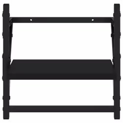 vidaXL Wall Shelves with Bars Floating Wall Rack Wall Mounted Shelf 2 pcs - black - Additional view 4