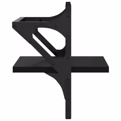 vidaXL Wall Shelves with Bars Floating Wall Rack Wall Mounted Shelf 2 pcs - black - Additional view 5