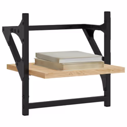 vidaXL Wall Shelves with Bars Floating Wall Rack Wall Mounted Shelf 2 pcs - sonoma oak