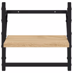vidaXL Wall Shelves with Bars Floating Wall Rack Wall Mounted Shelf 2 pcs - sonoma oak - Additional view 4